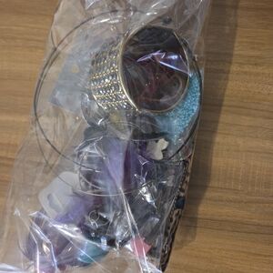 Bag Of Craft Jewelry Bits Broken And New Items Pendants Cabochons And More